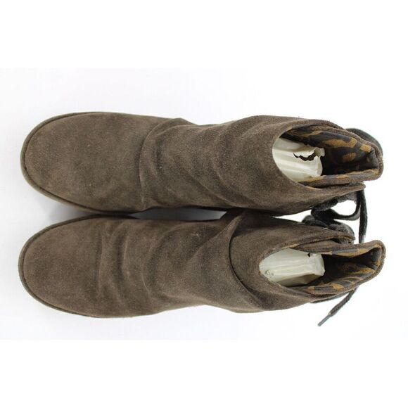 Fly London Boots Ankle Booties Brown Suede Wedge Ankle Lace/Tie Size 38 - Picture 3 of 11